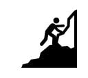 icon of man climbing mountain